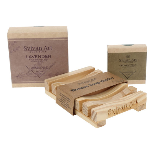06 1 Lavender bar soap 5.5 oz + 1 Cedar Citrus 1.41 oz + 1 Soap Holder