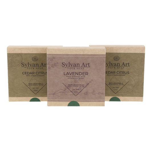 07 2 Cedar Citrus bar soap 5.5 oz + 1 Lavender bar soap 5.5 oz
